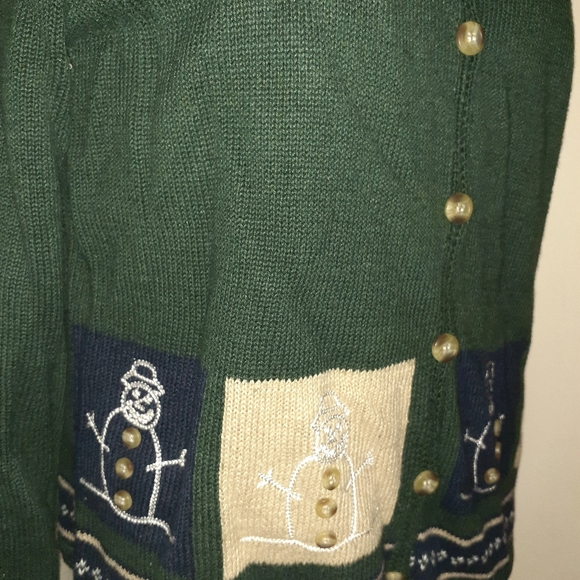 Snowman Christmas Cardigan Sweater - Picture 3 of 5